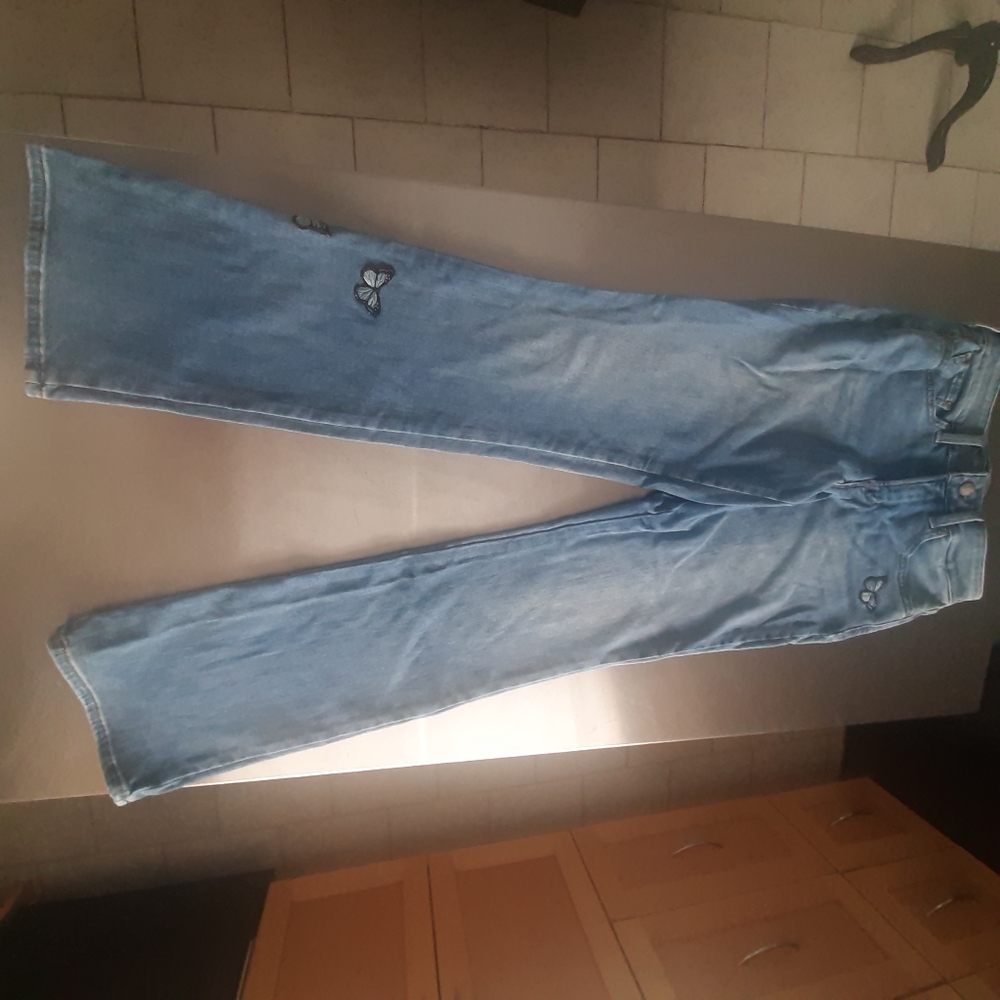 NYDI🦋Butterfly🦋Embroidery Jeans Size 4 - Picture 5 of 5